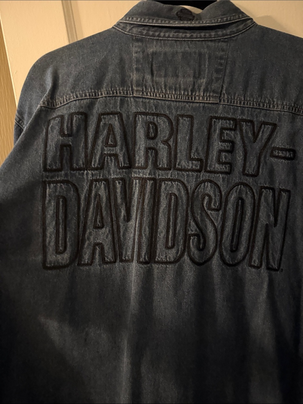 Harley-Davidson Dark Blue Denim Button-Down Shirt